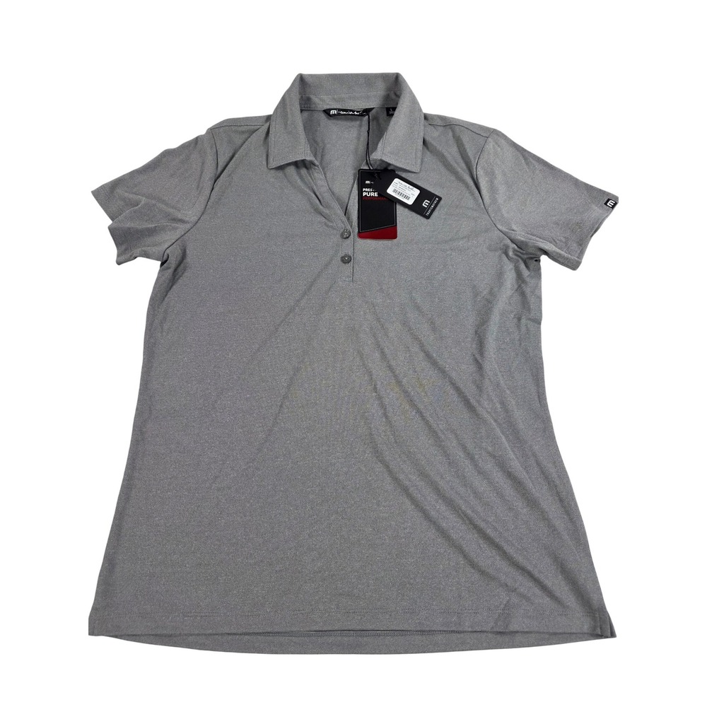 Travis Mathew NWT Womens Coto Perf Polo Quiet Shade Grey Heather TM1WX002 Size L